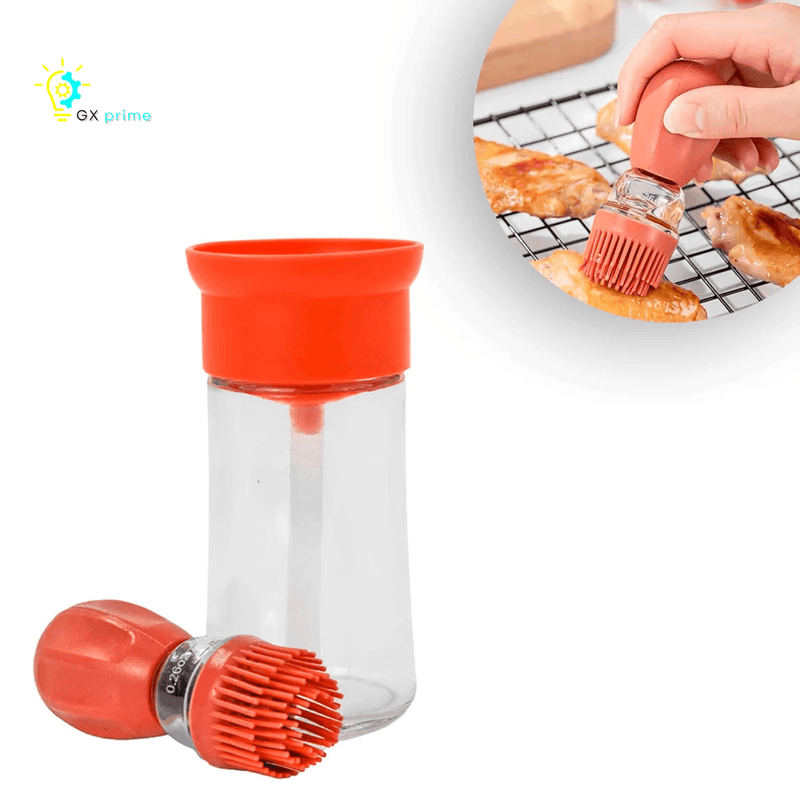 Dispenser De Óleo Azeite Com Escova De Silicone Vidro 180ml